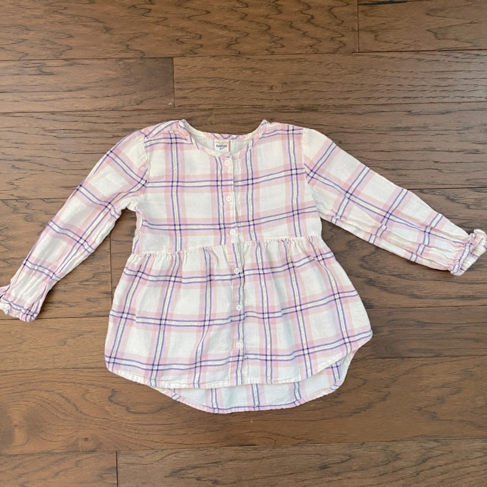 OshKosh B’gosh Girls Flannel Shirt Size 4T